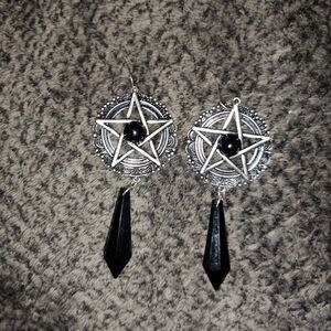 Gothic Witch Pentagram Earrings